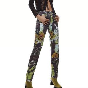 Jaded London Aurora Satin Butterfly Print Pants Size W34